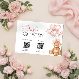 Tarjeta De Recepción Valentine Baby Shower Registry Card