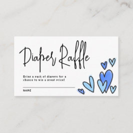 Tarjeta De Recepción Valentine Blue Hearts Diaper Raffle Baby Shower
