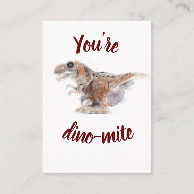 Tarjeta De Recepción Valentine eres dino-mite (Anverso)