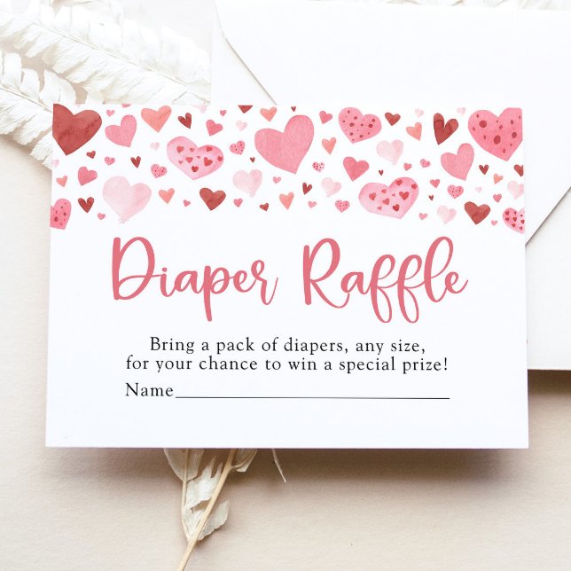 Tarjeta De Recepción Valentine SCariño Baby Shower Diaper Raffle (Subido por el creador)