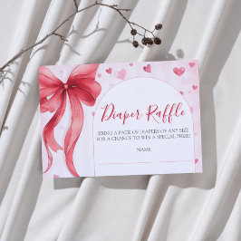 Tarjeta De Recepción Valentines Baby Shower Diaper Raffle 