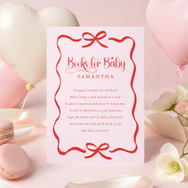 Tarjeta De Recepción Valentines bow girl baby shower books for baby 