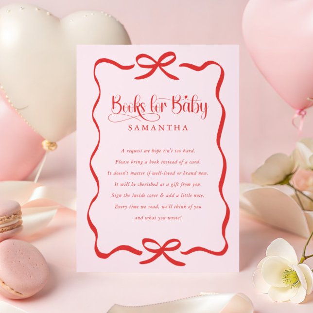 Tarjeta De Recepción Valentines bow girl baby shower books for baby  (Subido por el creador)