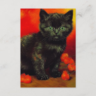 Tarjeta De Recepción Van Gogh Black Kitten
