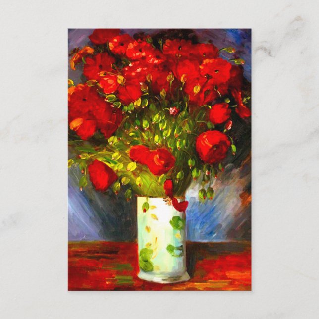 Tarjeta De Recepción Van Gogh Red Poppies (Anverso)