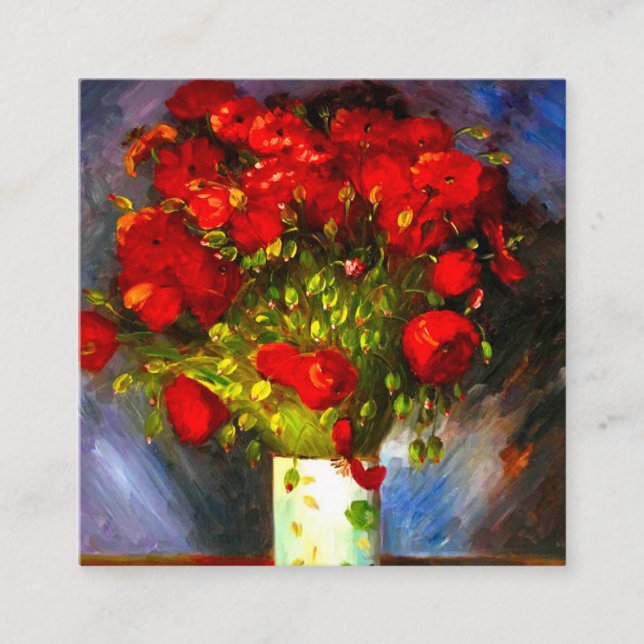 Tarjeta De Recepción Van Gogh Red Poppies (Anverso)