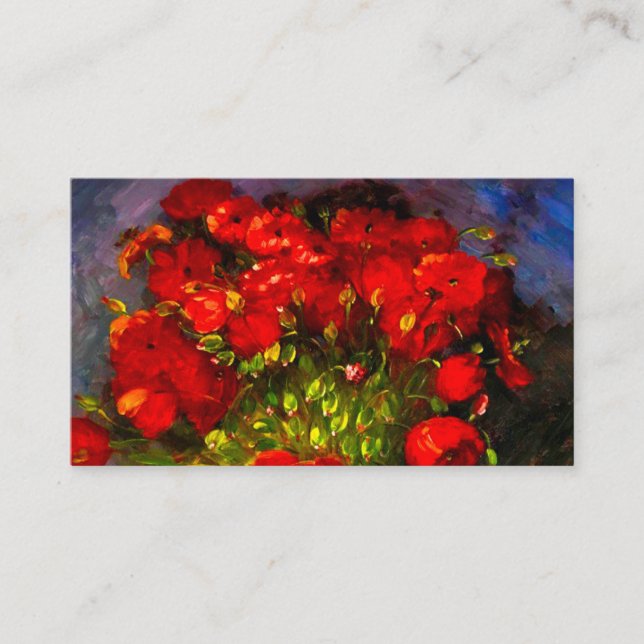 Tarjeta De Recepción Van Gogh Red Poppies (Anverso)
