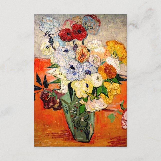 Tarjeta De Recepción Van Gogh Roses and Anemones (Anverso)