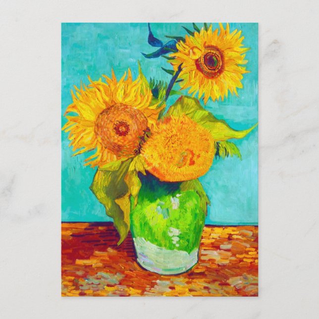Tarjeta De Recepción Van Gogh Sunflowers (Anverso)