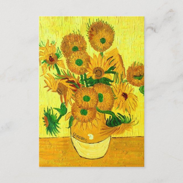 Tarjeta De Recepción Van Gogh Sunflowers (Anverso)