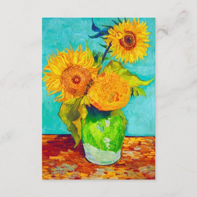 Tarjeta De Recepción Van Gogh Sunflowers (Anverso)