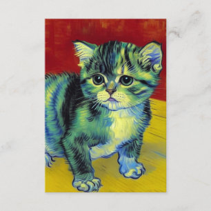 Tarjeta De Recepción Van Gogh Tabby Cat