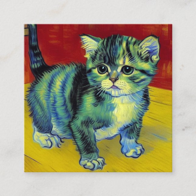 Tarjeta De Recepción Van Gogh Tabby Cat (Anverso)
