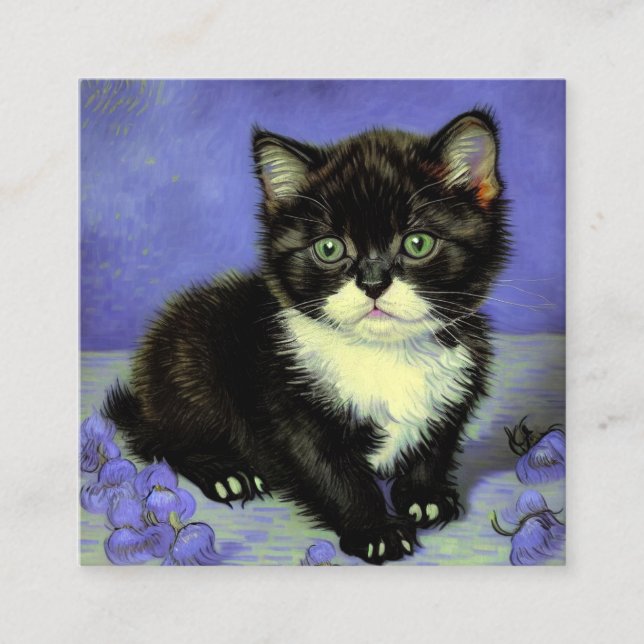 Tarjeta De Recepción Van Gogh Tuxedo Kitten (Anverso)