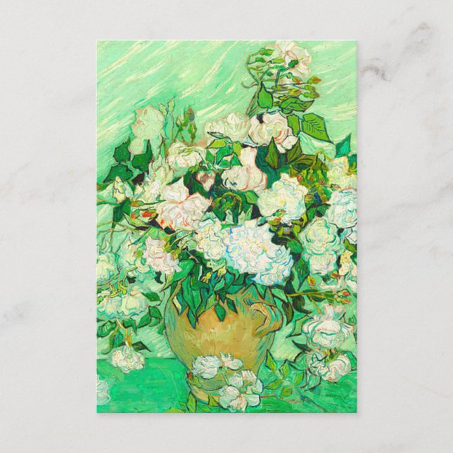 Tarjeta De Recepción Van Gogh White Roses (Anverso)