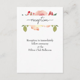 Tarjeta De Recepción Vanilla Rubor Floral Wedding
