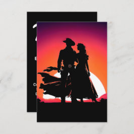 Tarjeta De Recepción Vaquero y vaquera al sol