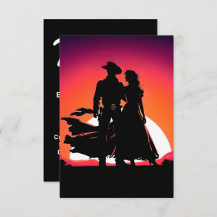 Tarjeta De Recepción Vaquero y vaquera al sol