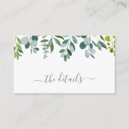 Tarjeta De Recepción Vegetación acuática, Boda de eucalipto, detalles