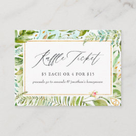 Tarjeta De Recepción Vegetación acuática Cristal Bridal Ducha Raffle