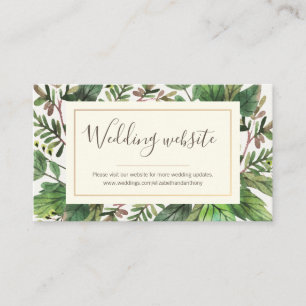 Tarjeta De Recepción Vegetación acuática y Boda de madera