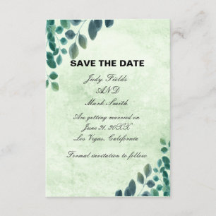 Tarjeta De Recepción Vegetación de color de agua Eucalyptus Salir Guard