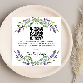 Tarjeta De Recepción Vegetación de lavanda Boda de código QR RSVP