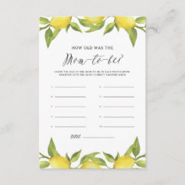 Tarjeta De Recepción Vegetación de limón acuarela ¿Qué edad tenía la ma