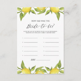 Tarjeta De Recepción Vegetación de limón acuarela Qué edad tenía la nov