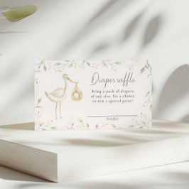Tarjeta De Recepción Vegetación de marea verde Baby Shower Diaper Raffl