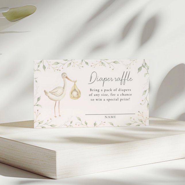 Tarjeta De Recepción Vegetación de marea verde Baby Shower Diaper Raffl (Subido por el creador)