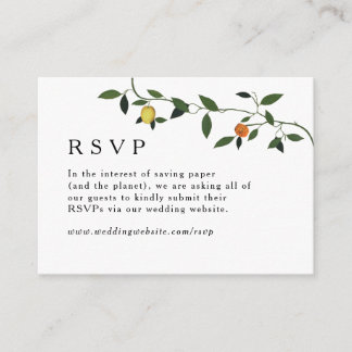 Tarjeta De Recepción Vegetación, lémones y marigoles en línea RSVP