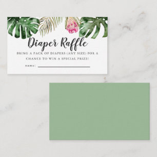 Tarjeta De Recepción Vegetación tropical Baby Shower Diaper Ticket