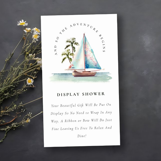 Tarjeta De Recepción Velero Azul Turquesa Palma Exposición Regalo para  (Subido por el creador)