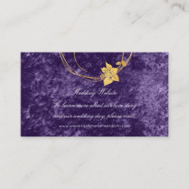 Tarjeta De Recepción Velvet Violet, Boda de la Floral Purple Gold