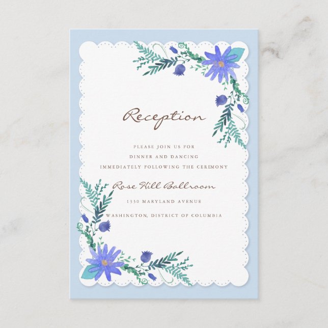Tarjeta De Recepción Vendedores enamorados Woodland Winter Wedding Rece (Anverso)