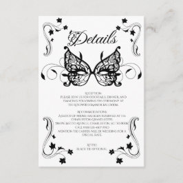 Tarjeta De Recepción Venetia Carnivale Masque Ornato Victoriano Florece