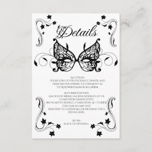Tarjeta De Recepción Venetia Carnivale Masque Ornato Victoriano Florece