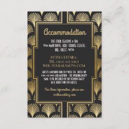 Tarjeta De Recepción Ventilador Boda de Alojamiento Gatsby Art Deco de 