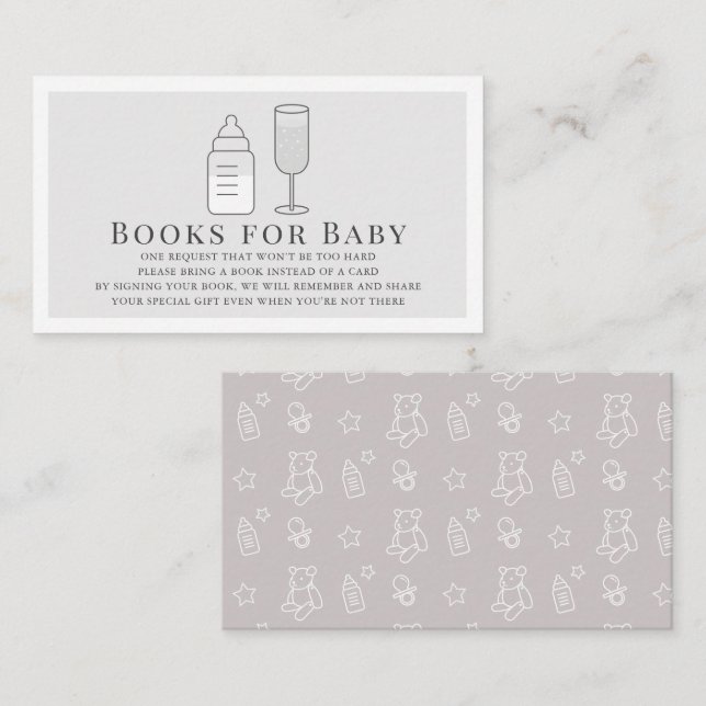 Tarjeta De Recepción Ver la botella Champán Gray Books para el bebé (Anverso / Reverso)