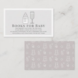 Tarjeta De Recepción Ver la botella Champán Gray Books para el bebé