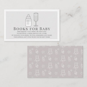 Tarjeta De Recepción Ver la botella Champán Gray Books para el bebé