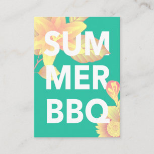 Tarjeta De Recepción VERANO BBQ floral brillante