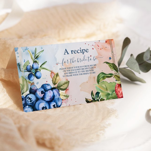 Tarjeta De Recepción Verano Berry Sweet Strawberry Bridal Shower (Subido por el creador)