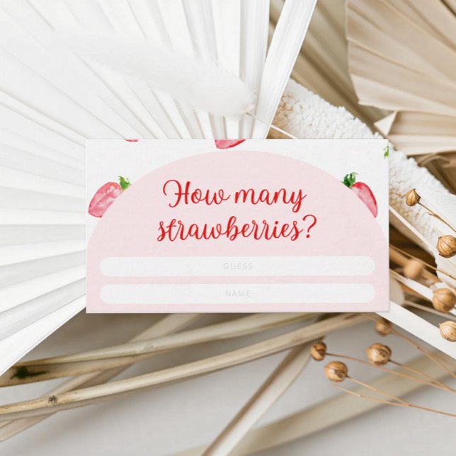 Tarjeta De Recepción Verano cuántas fresas Baby Shower (Subido por el creador)