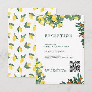 Tarjeta De Recepción Verano Italia Limón Fruta Boda