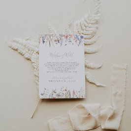 Tarjeta De Recepción Verano Multicolor Boda de Flor Silvestre Deseando 