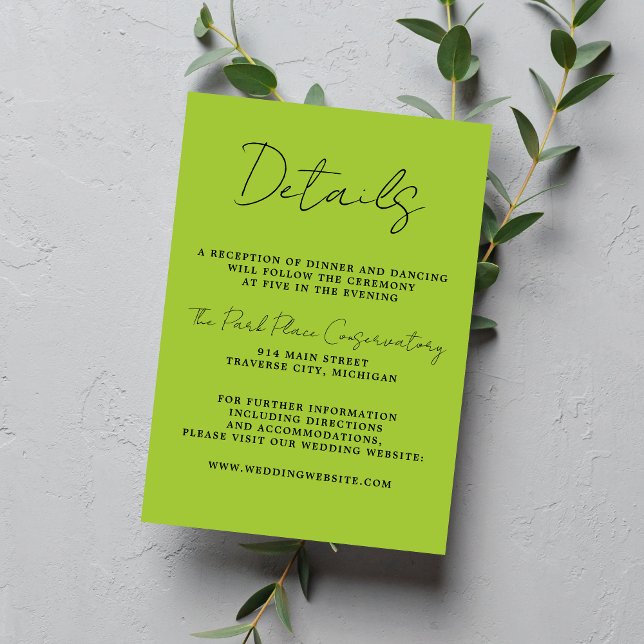 Tarjeta De Recepción Verdadera sencillez 3 Script Mínima Boda Primaria (Subido por el creador)