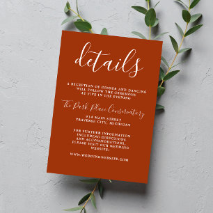 Tarjeta De Recepción Verdadera simplicidad 1 Boda Minimalista de Moda d