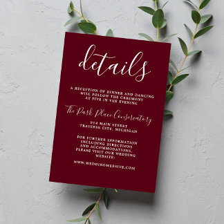 Tarjeta De Recepción Verdadera simplicidad 1 Boda Minimalista de palo d